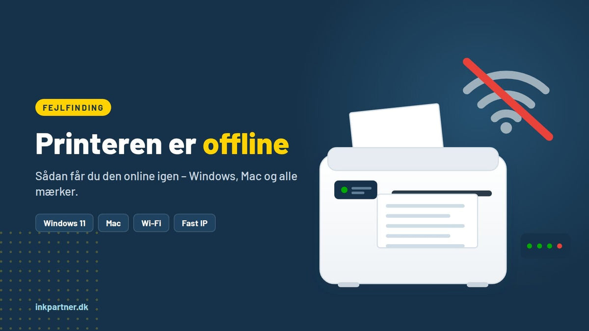Printeren er offline – sådan får du den online igen (Windows 11, Mac, HP, Canon, Epson, Brother)