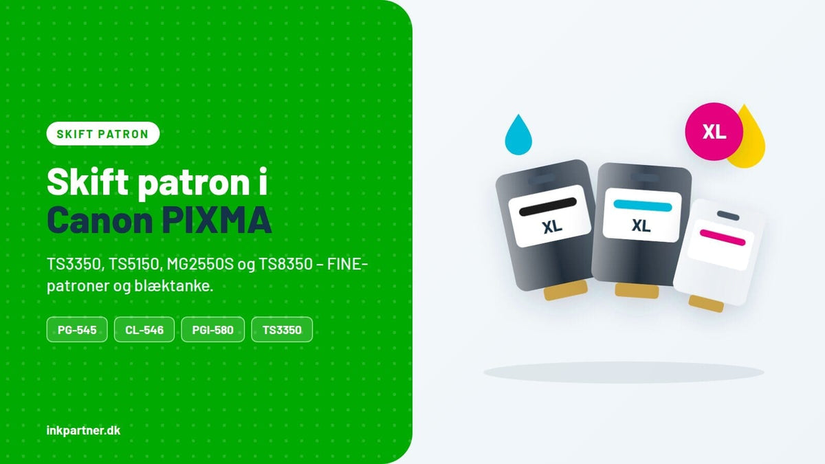 Sådan skifter du blækpatron i en Canon PIXMA (TS3350, TS3351, TS5150, MG2550s, TS8350)