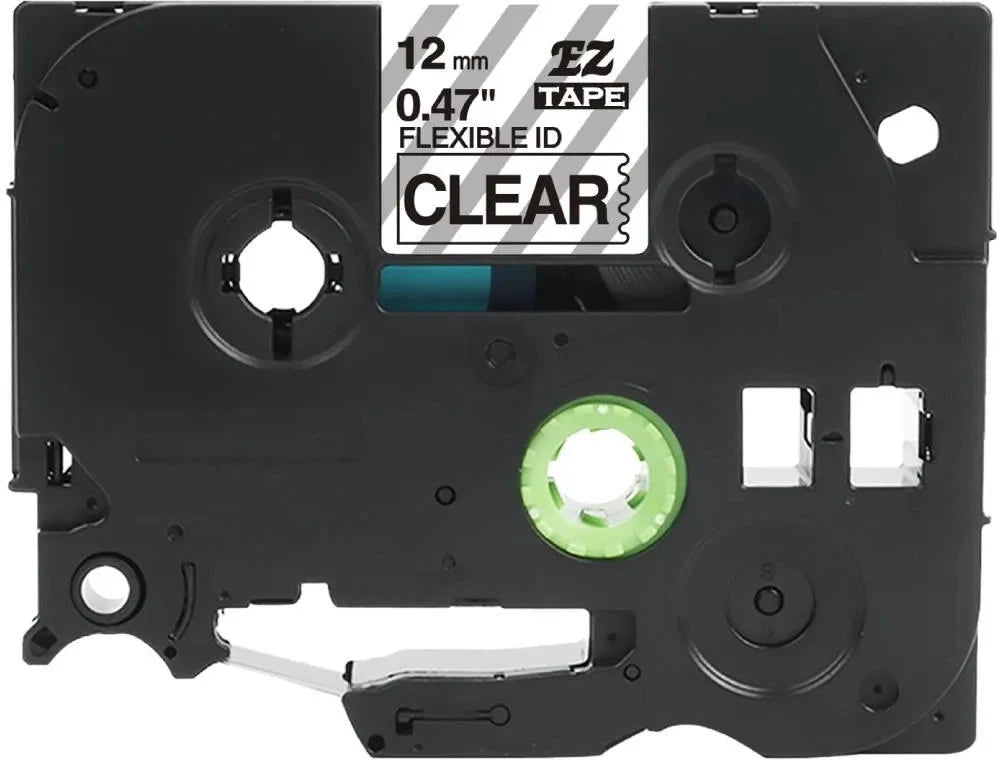 Brother TZeFX131 Tape sort tekst på klar tape Fleksibel – 12mm x 8m – Uoriginal