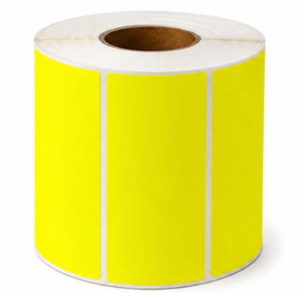 Zebra gule labels 100x50mm, 1000 labels pr rulle