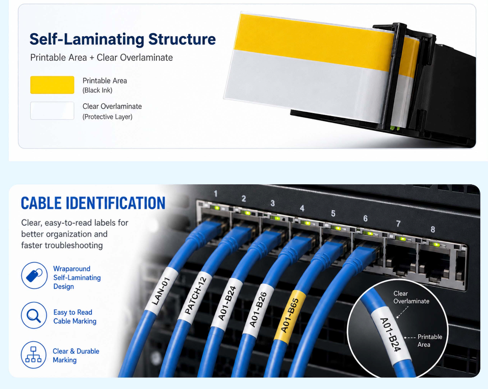 Brother TzeSL251 Selvlaminerede tape sort tekst på hvid – 24mm x 8m – Uoriginal