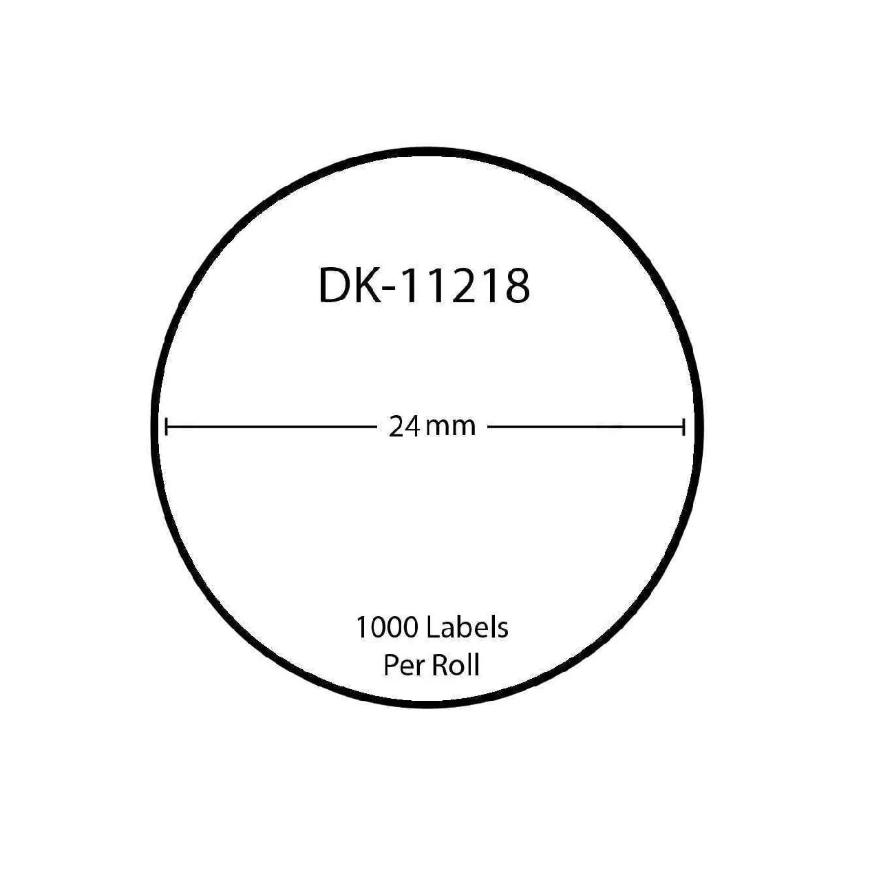 Brother DK11218 runde papirlabels Ø24 - Kompatibel – DK11218, 1000 stk