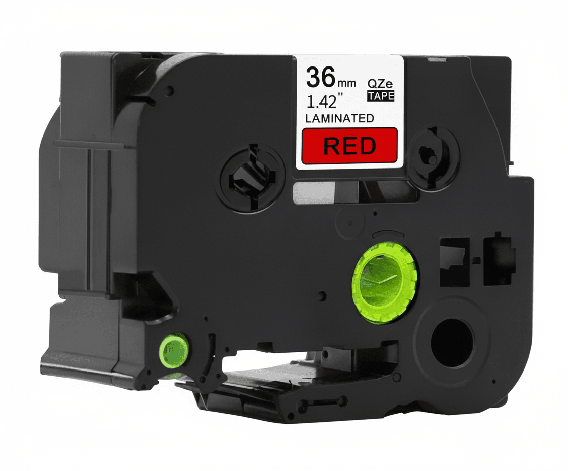 Brother Tze-461 Tape Sort tekst på rød tape – 36mm x 8m – Uoriginal