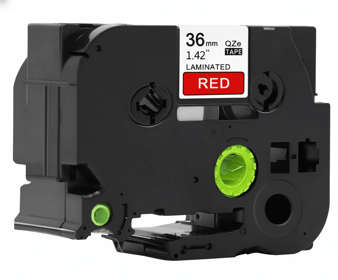 Brother Tze-465 Tape Hvid tekst på rød tape – 36mm x 8m – Uoriginal