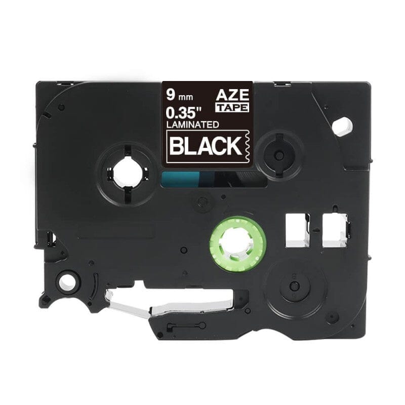 Brother TZe325 Tape Hvid tekst på sort tape – 9mm x 8m – Uoriginal