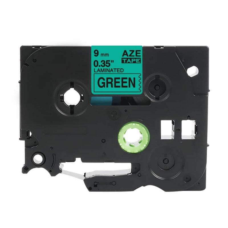 Brother TZe721 Tape Sort tekst på grøn tape – 9mm x 8m – Uoriginal