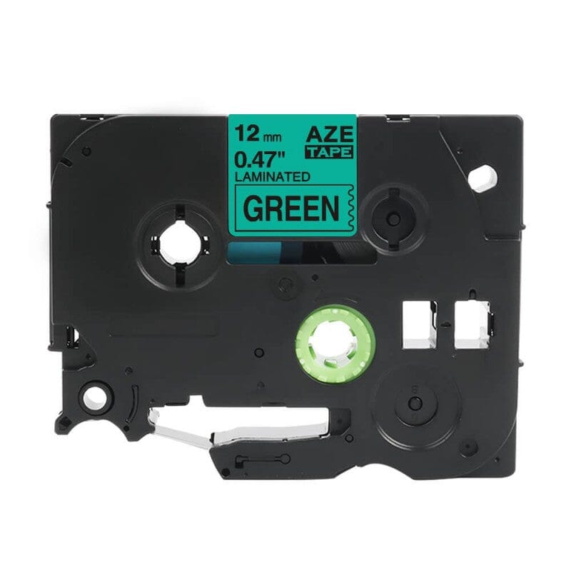Brother TZe731 Tape Sort tekst på grøn tape – 12mm x 8m – Uoriginal