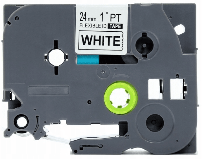 Brother TZeFX251 Tape sort tekst på hvid tape Fleksibel – 24mm x 8m – Uoriginal