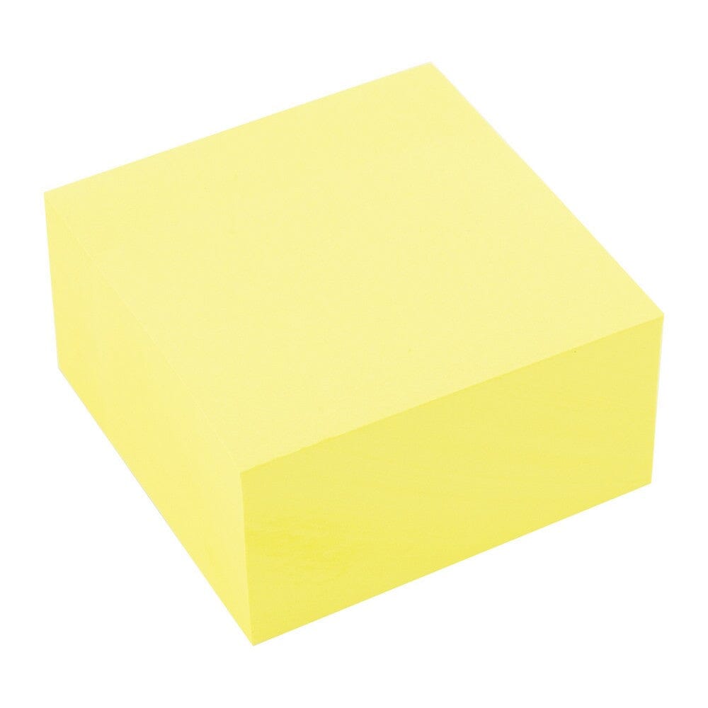 Notes blok 76x76mm - med 400 sider i gul - pakke med 6 stk