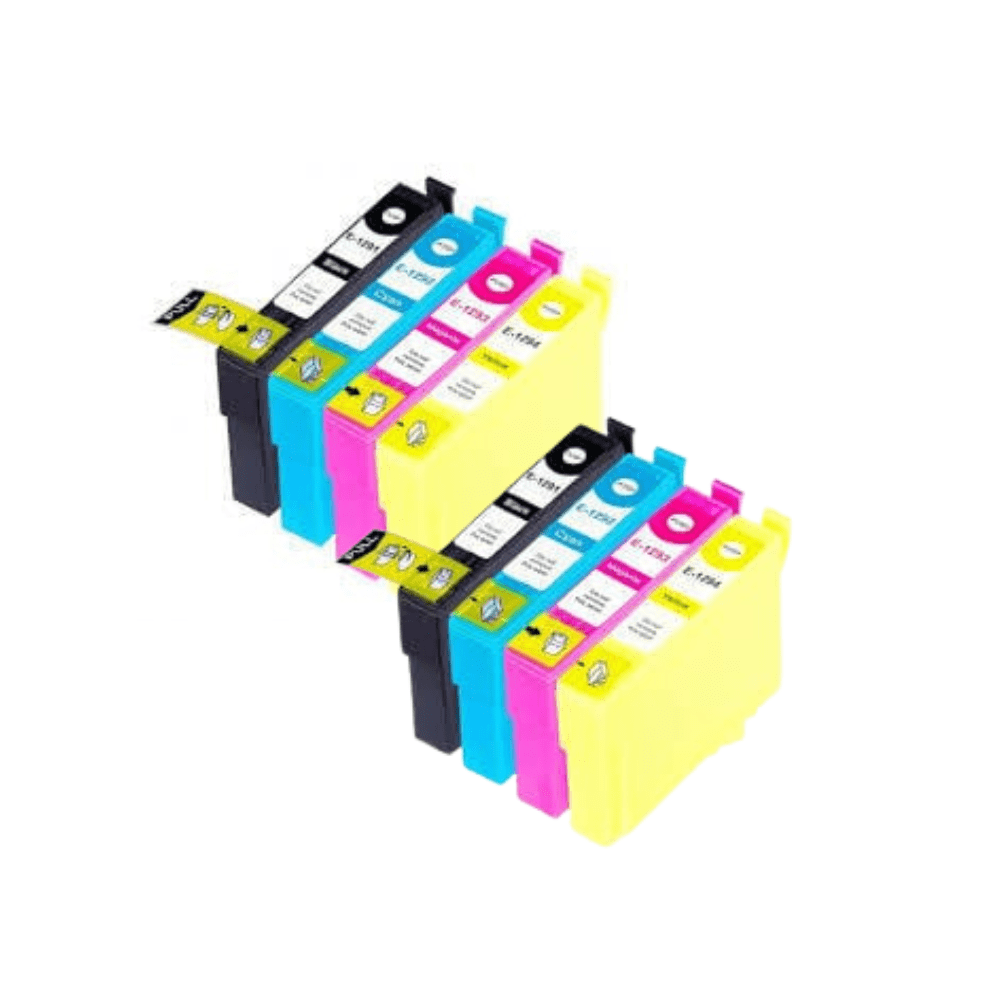 Pakke sæt Epson 1291-1294 – 2 x 4 farver BK-C-M-Y – alternativ – 146 ml