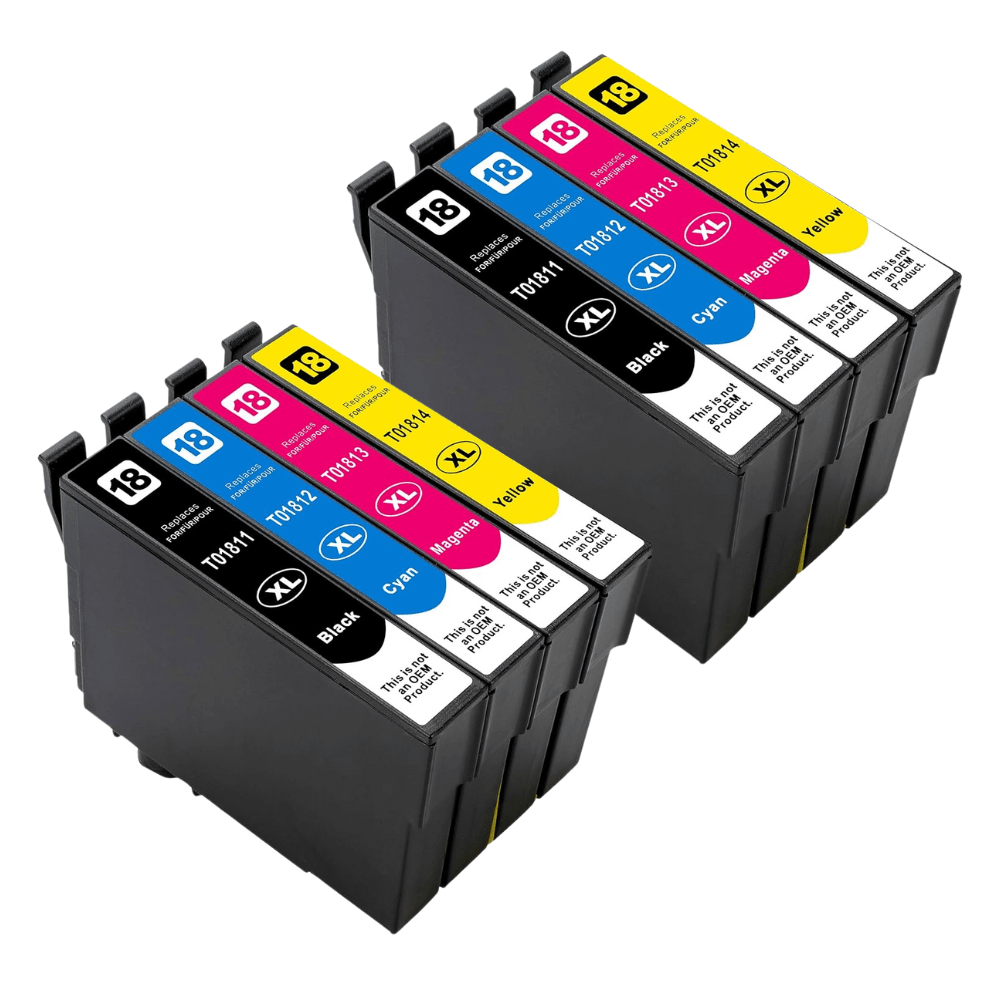 Pakke sæt Epson 18XL – 2 x 4 farver BK-C-M-Y – alternativ – 130