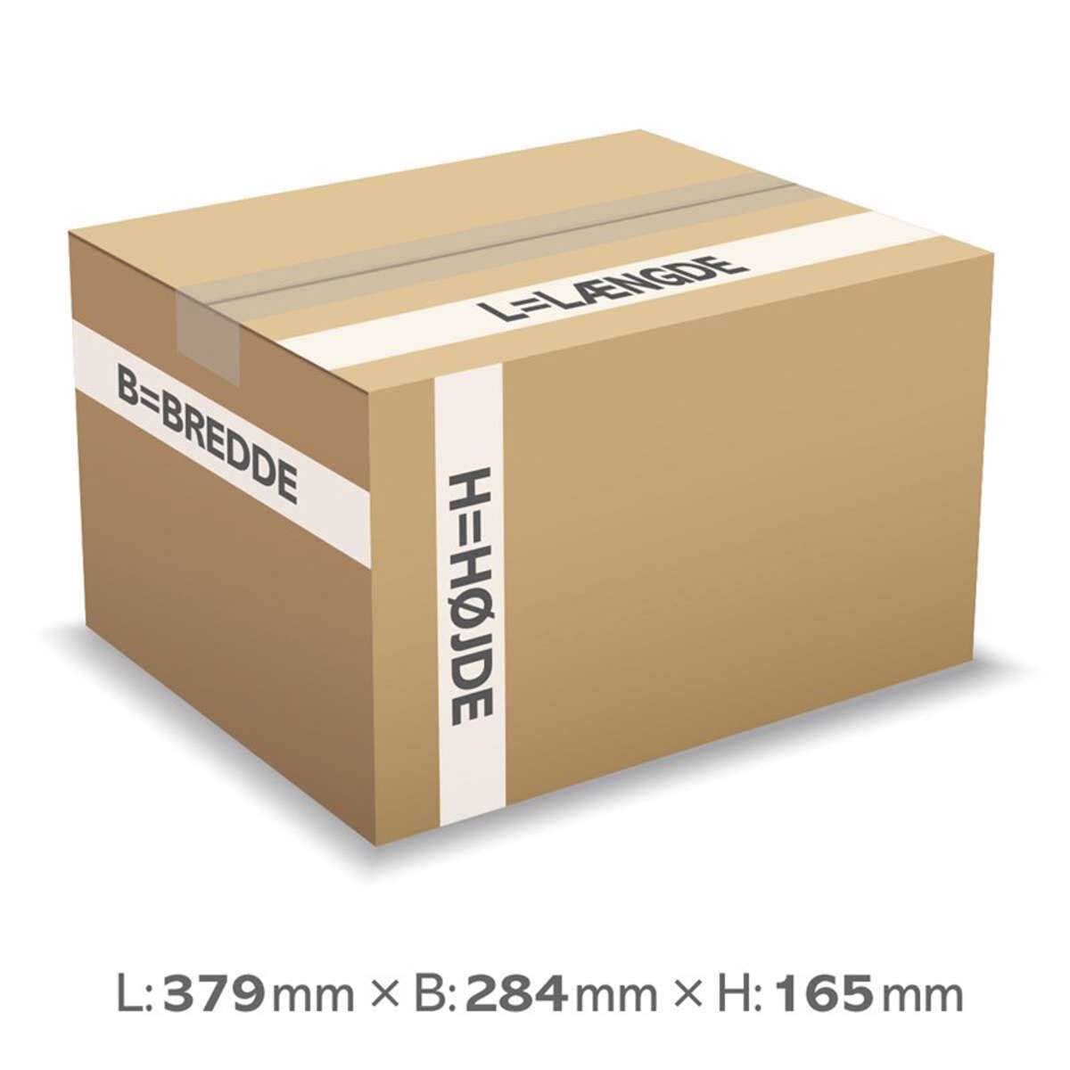 Papkasser 1-lags 379x284x165mm - 18 Liter - 3mm | 25 stk